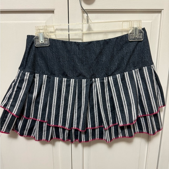 Lucky in Love Navy White Striped Ruffle Skort Tennis Pickleball Small 4-6 - Picture 2 of 7